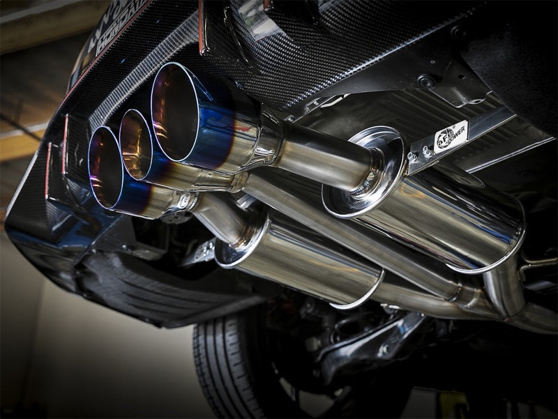aFe Takeda 3in 304 SS Cat-Back Exhaust w/ Blue Flame Tips 2017+ Honda Civic Type R I4 2.0L (t) Secondary image