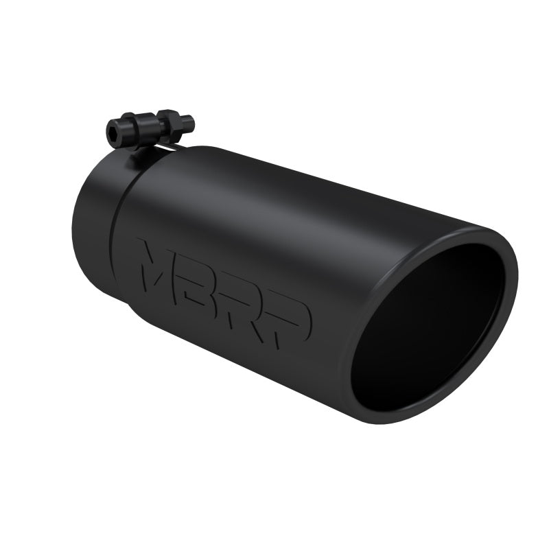 MBRP Universal Tip 4 O.D. Angled Rolled End 3.5 inlet 10 length- Black Finish Secondary image