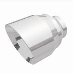 MagnaFlow Tip Stainless Double Wall Round Single Outlet Polished 4.5in DIA 2.5in Inlet 5.75in Length