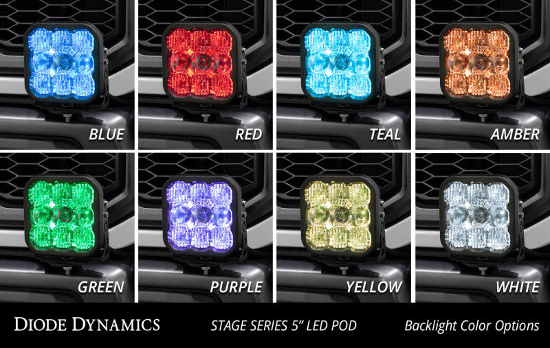Diode Dynamics 17-20 Ford Raptor SS5 Bumper LED Pod Light Kit - Sport Yellow Driving Secondary image