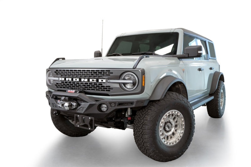 Addictive Desert Designs Clevis Mounted Front License Plate Bracket on Bronco