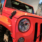 KC HiLiTES 07-18 Jeep JK (Not for Rubicon/Sahara) 7in. Gravity LED DOT Headlight on red Jeep Wrangler