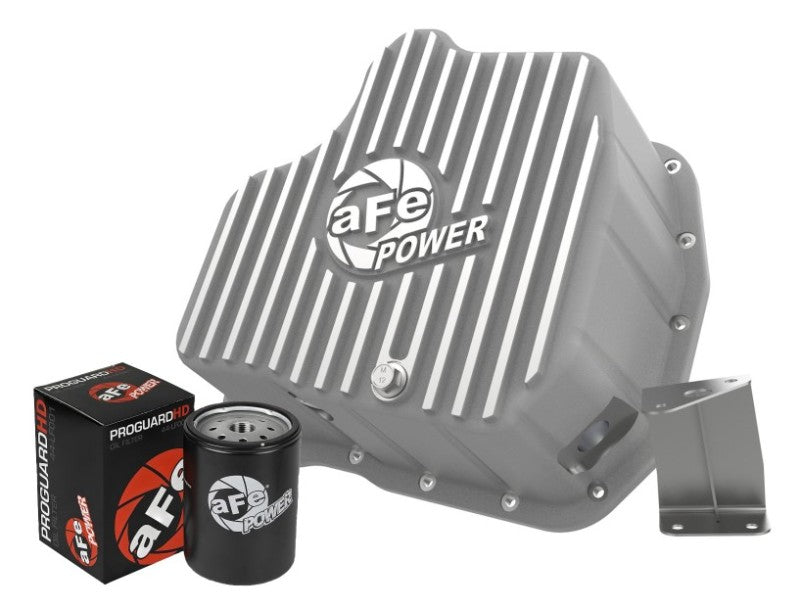aFe Power 11-16 GM Diesel 2500HD / 3500HD V8-6.6L (TD) Street Series Engine Oil Pan Raw w/ Machined Secondary image