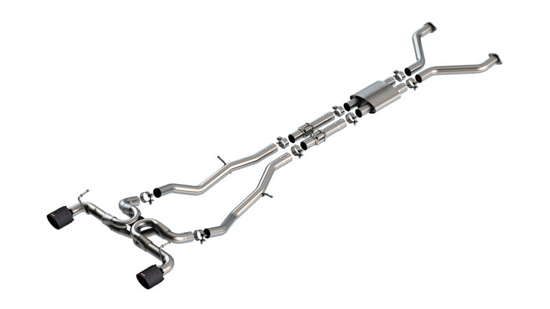 Borla 22-24 Nissan Z 2.5in ATAK Cat Back Exhaust 4.5in Tip - Carbon Fiber Black Anodized Main image