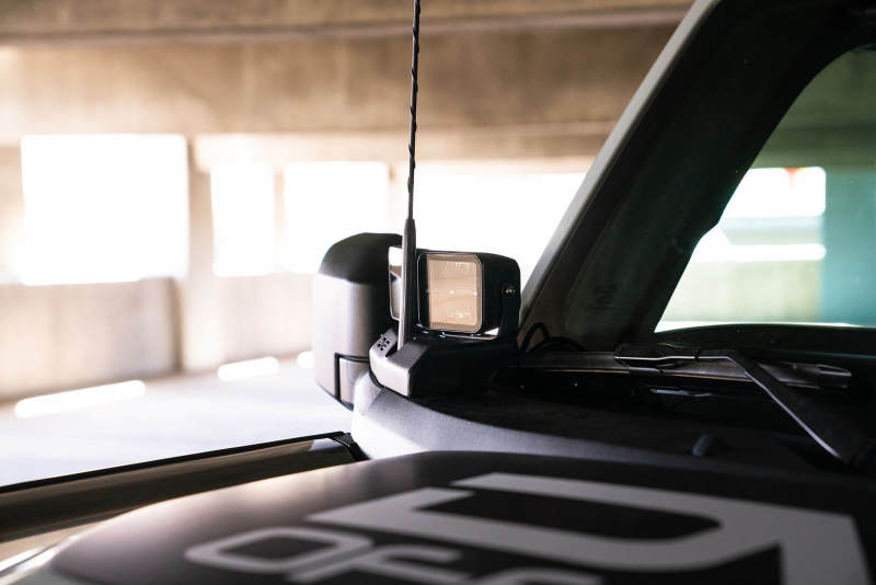 DV8 21-22 Ford Bronco A-Pillar Pod Light Mounts installed