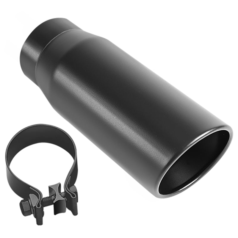 MagnaFlow Tip Stainless Black Coated Single Double Round Single Outlet 5in Dia 4in Inlet 13in L Secondary image