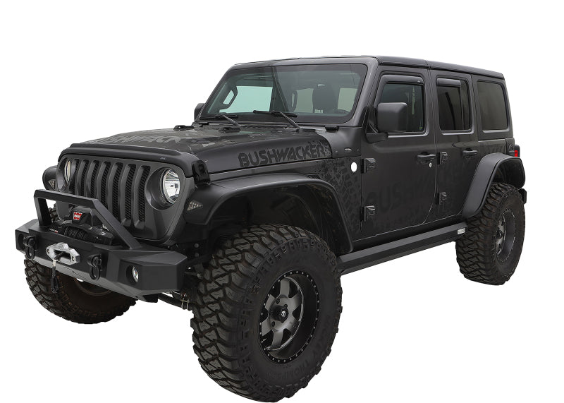 Bushwacker 2018+ Jeep Wrangler (JL) Unlimited Flat Style Flares 4pc - Black Secondary image