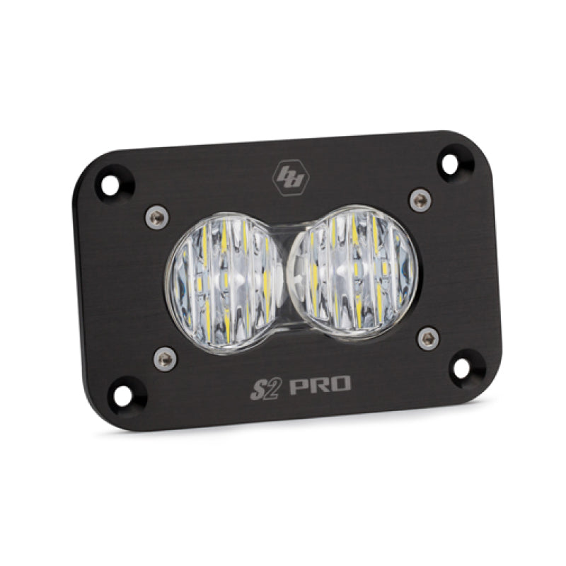 Baja Designs S2 Pro Flush Mount Wide Cornering Pattern LED Work Light - Clear for offroad lighting and electrical upgrades Main image