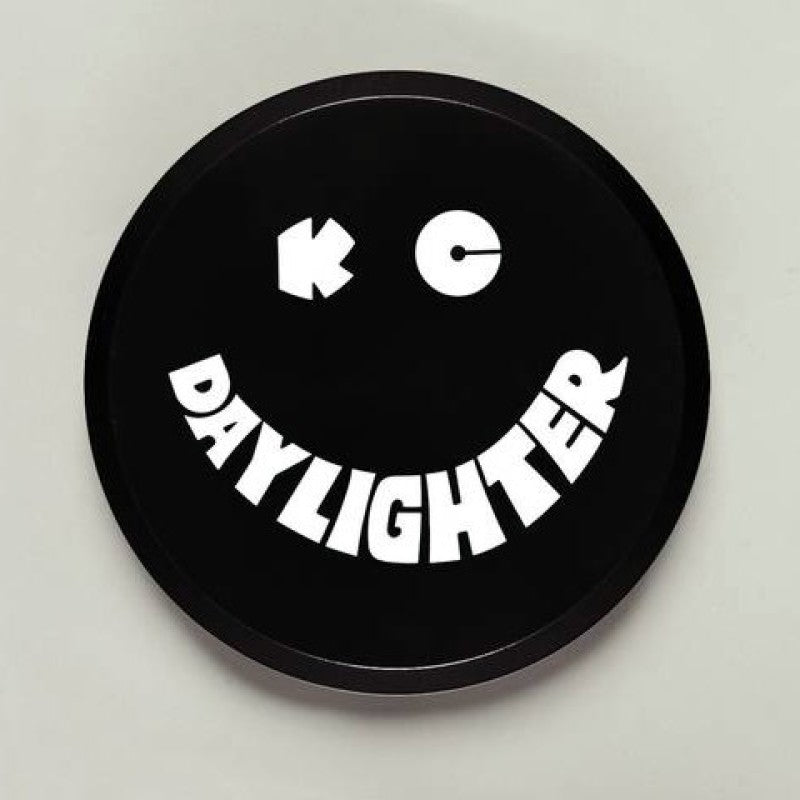 KC HiLiTES 6in. Round Hard Cover for Daylighter/SlimLite/Pro-Sport (Single) - Black w/White Smile Main image
