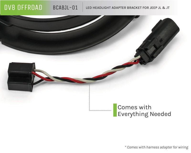 DV8 Offroad 18+ Jeep JL/Gladiator TJ / 7in Headlights Adapter Kit Secondary image