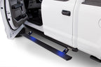 AMP Research 2015-2018 Ford F-150 SuperCrew PowerStep XL - Black installed on truck for easy access.