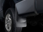 WeatherTech 13+ GMC Acadia No Drill Rear Mudflaps installed on truck
