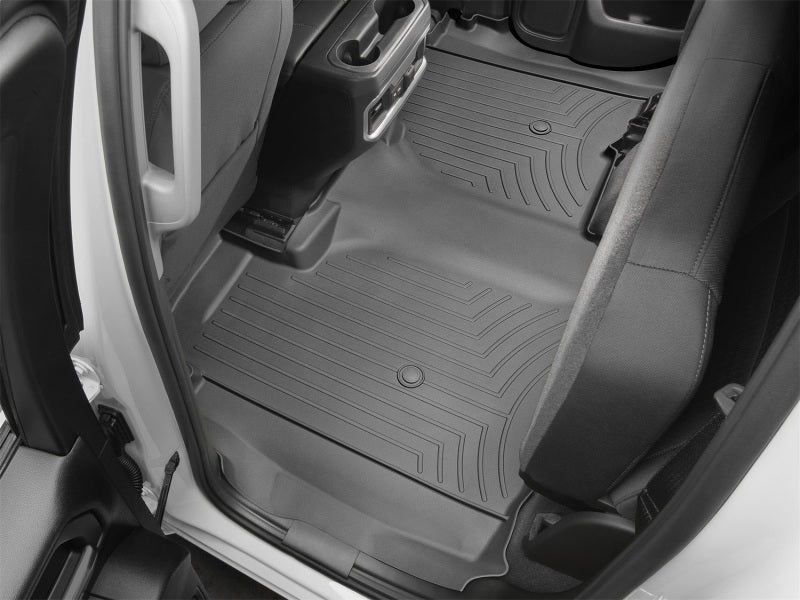 WeatherTech 19-23 Chevy Silverado 1500 Double Cab w/ 1st Row Bucket Seats Rear FloorLiner - Black Secondary image