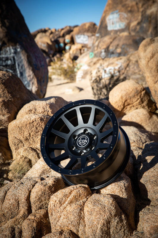 ICON Compression 18x9 6x135 6mm Offset 5.25in BS 87.1mm Double Black Wheel Secondary image