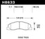 Hawk Super Duty Street Brake Pads for Dodge Truck dimensions