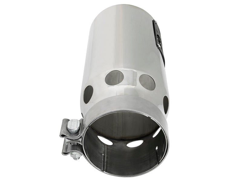 aFe SATURN 4S 4in SS Intercooled Exhaust Tip - Polished 4in In x 5in Out x 12in L Bolt-On Secondary image