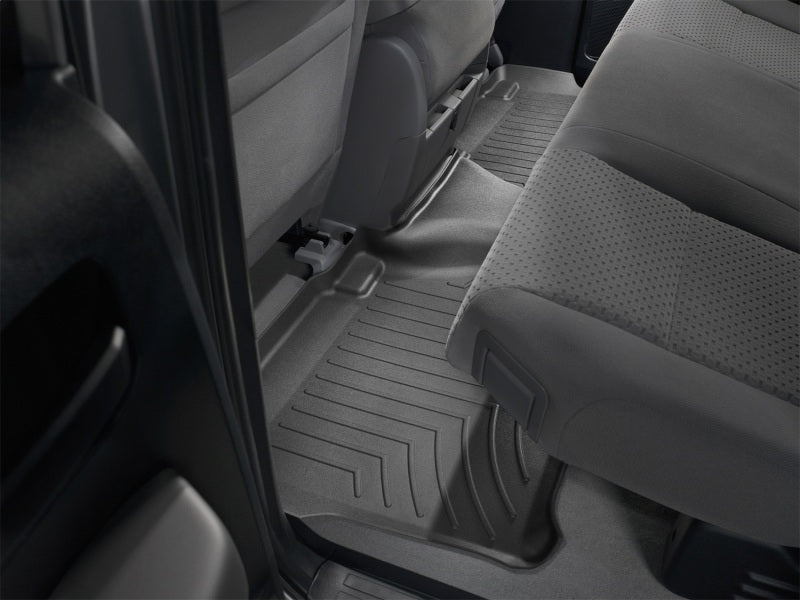 WeatherTech 07+ Toyota Tundra Double Cab Rear FloorLiner - Black for offroad truck accessories.