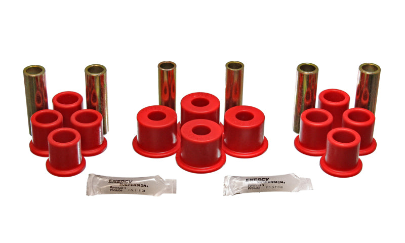 Energy Suspension 8/81-96 Ford F100/F150 2WD Red Rear Leaf Spring Bushing Set for performance upgrades Main image