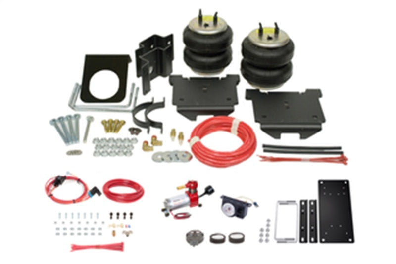 Firestone 01-10 GM C2500HD/C3500HD Analog Ride-Rite All-In-One Kit (W217602869) complete installation components.