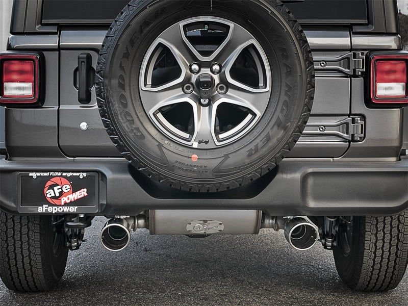 aFe Rebel Series 2.5in 409 SS Cat-Back Exhaust w/ Polished Tips 2018+ Jeep Wrangler (JL) V6 3.6L Secondary image