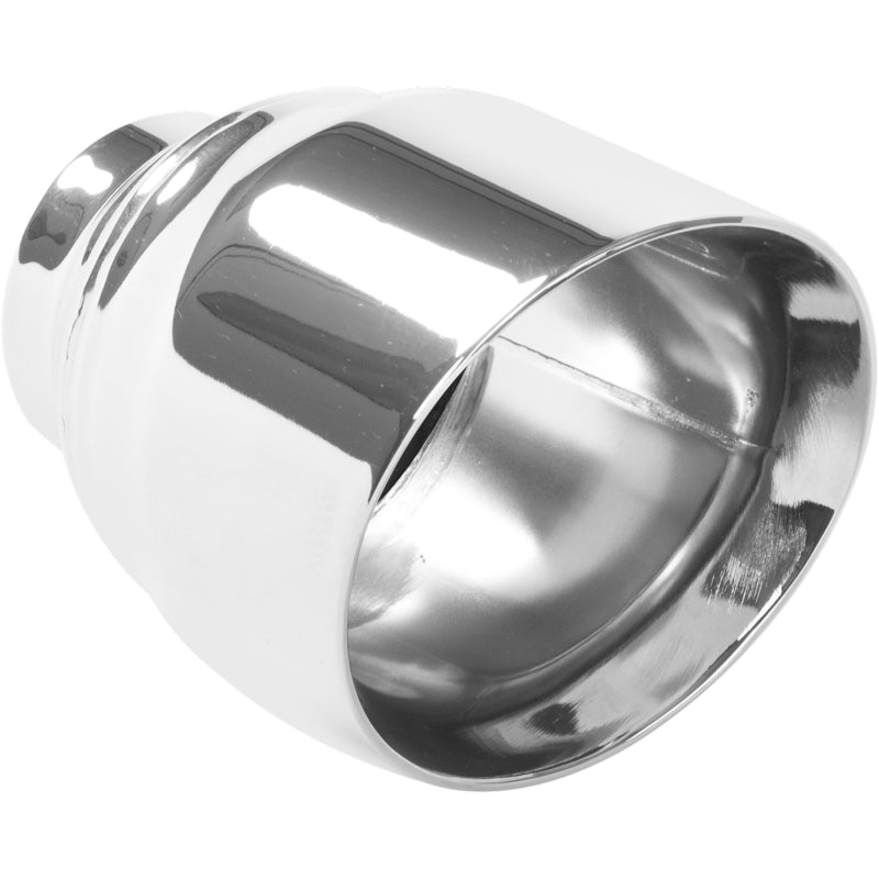 MagnaFlow Tip Stainless Double Wall Round Single Outlet Polished 4.5in DIA 2.5in Inlet 5.75in Length for offroad parts