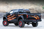 AMP Research 2009-2014 Ford F150 All Cabs PowerStep - Black on custom offroad truck with red wheels