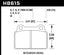 Hawk EVO X HPS Street Rear Brake Pads dimensions for Mitsubishi