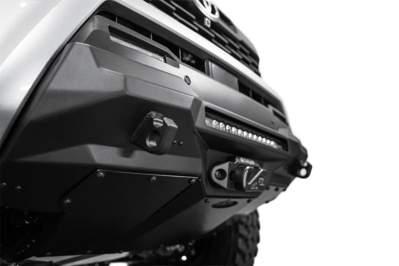 Addictive Desert Designs 2024 Toyota Tacoma Stealth Center Mount Winch Front Bumper with light bar and recovery gear options