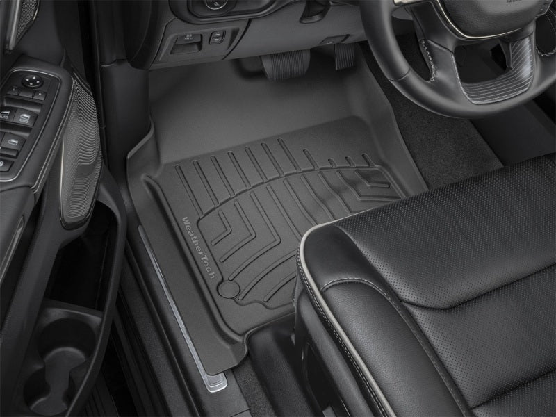 WeatherTech 2019+ Ram 1500 Quad & Crew Cab Front FloorLiner HP - Black in car interior