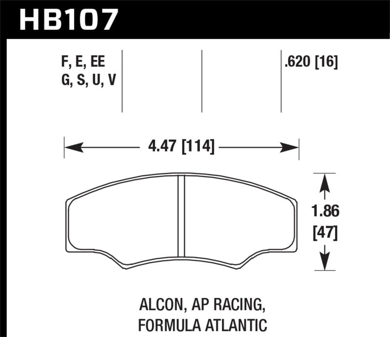 Hawk CP2361/CP3228/CP5104/CP5144 AP Racing DTC-60 Brake Pads Secondary image