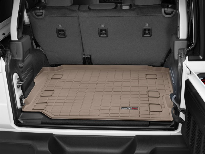 WeatherTech 2018+ Jeep Wrangler Unlimited JL No w/o Subwoofer Cargo Liners - Tan Secondary image