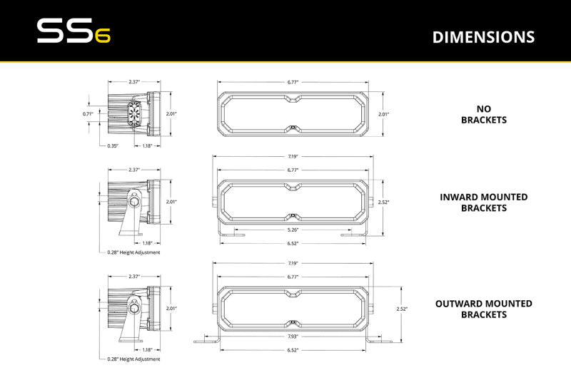 Diode Dynamics SS6 Sport White Spot Standard ABL (pair) 6000K Secondary image