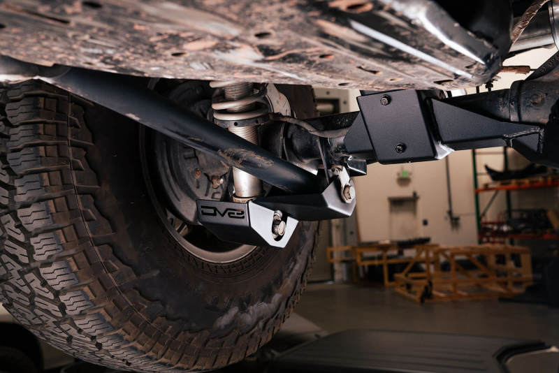 DV8 Offroad 2021-2022 Ford Bronco Rear Shock Guard Skid Plates under vehicle