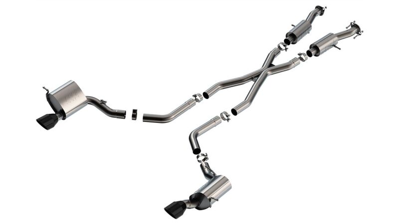 Borla 15-21 Jeep Grand Cherokee SRT 6.4L V8 AWD S-Type Cat-Back Exhaust System - Black Tips T-304SS view Main image
