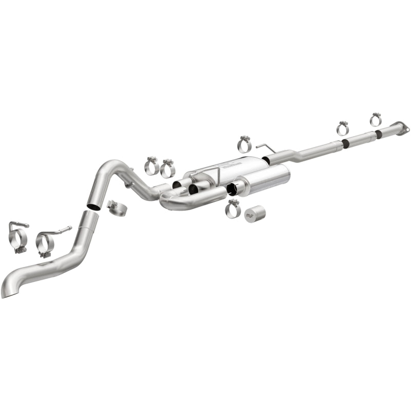 MagnaFlow Stainless Overland Cat-Back Exhaust 05-15 Toyota Tacoma V6 4.0L assembly with high-performance parts. Main image