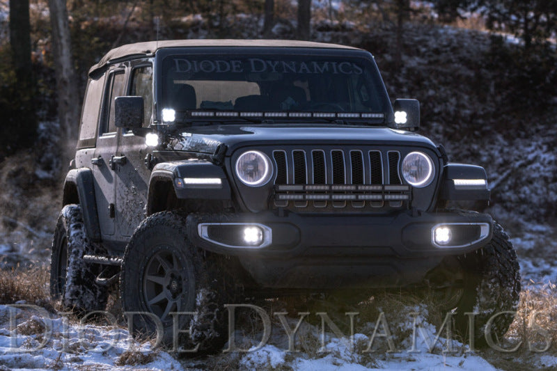 Diode Dynamics 18-21 Jeep JL Wrangler/Gladiator SS3 Cowl LED Bracket Kit - Yellow Sport Secondary image