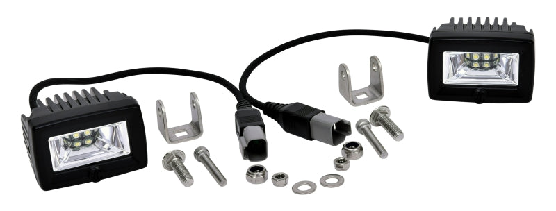 KC HiLiTES C-Series C2 LED 2in. Backup Area Flood Light 20w (Pair Pack System) - Black with installation hardware