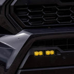 Baja Designs 2024+ Toyota Tacoma S2 Sport Dual Fog Pocket Light Kit - Baja Amber close-up on truck grille