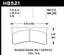 Hawk ER-1 Endurance Racing Brake Pads for Wilwood Motorsport Calipers specifications diagram with dimensions