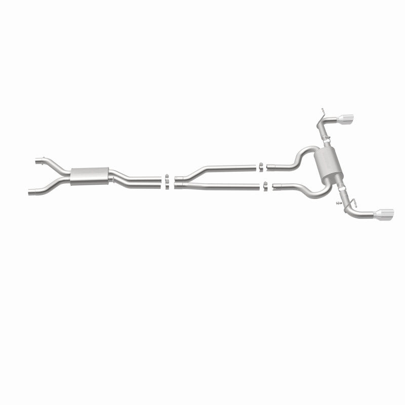 MagnaFlow 07 Audi Q7 V8 4.2L Dual Split Rear Exit Stainless Cat-Back Perf Exhaust system components.