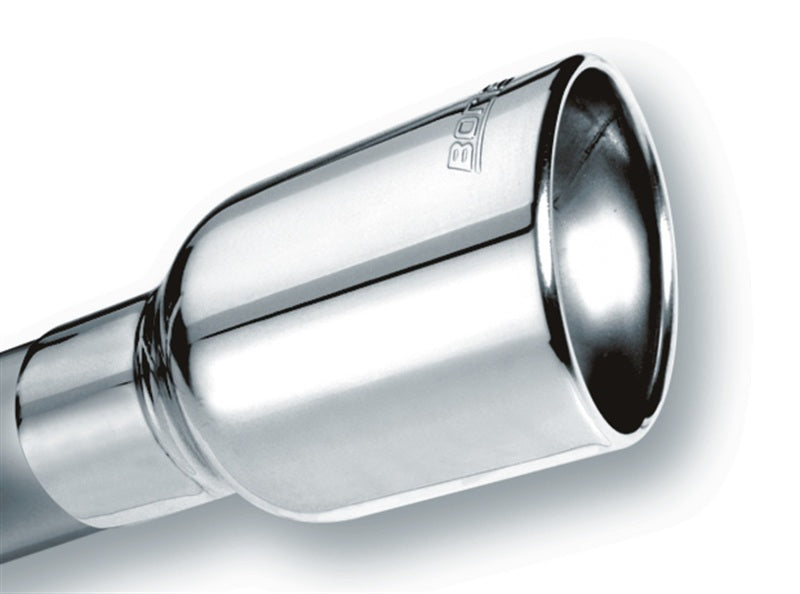 Borla Universal Polished Tip Single Oval Rolled Angle-Cut w/Clamp (inlet 2 1/2in. Outlet 4 1/4 x 3 1 Secondary image