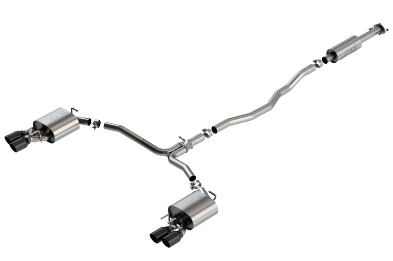 Borla 18-20 Toyota Camry XSE 3.5in Tip Dual Split Rear Exit Cat Back S-Type Exhaust Black Chrome Main image