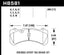 Hawk Brembo Caliper Family J/N HPS 5.0 Brake Pads dimensions