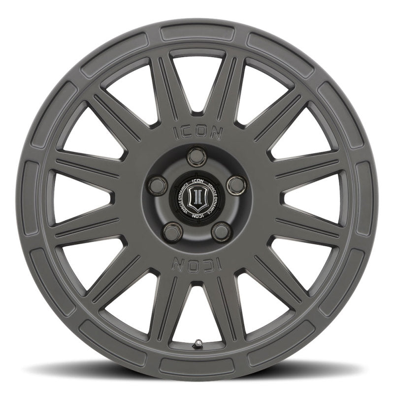 ICON Ricochet 17x8 5x108 38mm Offset 6in BS Satin Black Wheel Secondary image
