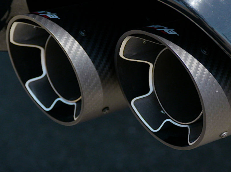 Borla 2018 Grand Cherokee Trackhawk 6.2L V8 AT AWD 4DR 3in Carbon Fiber Tip Kit exhaust tips close-up view.
