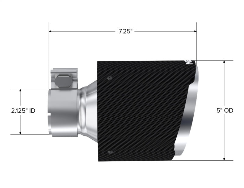 MBRP CF Tip 2.125in ID, 5in OD Out, 7.25in Length, Pair 17-25 BRZ/GR86 Secondary image