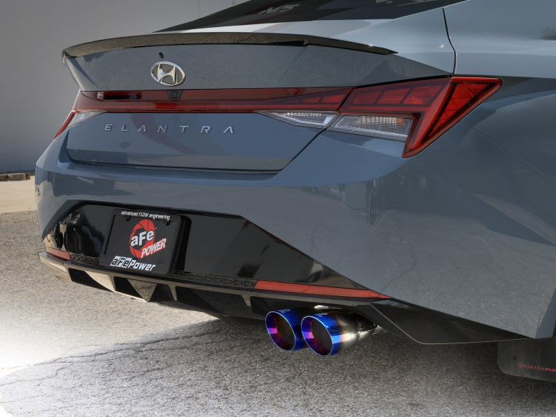 aFe Takeda Axle-Back Exhaust System Hyundai Elantra N Line 21-25 L4-1.6L- Blue Flame Tip Secondary image