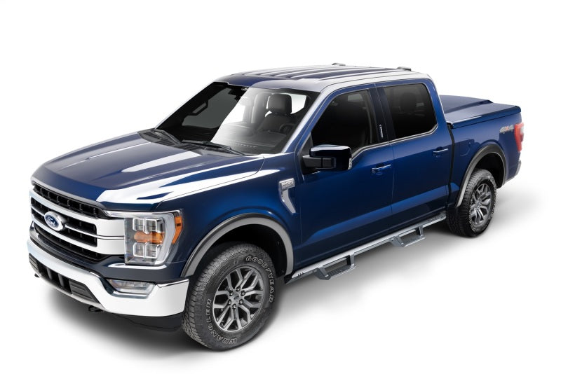 N-Fab EPYX 15-19 Ford F-150/17-19 Ford F-250/F-350 Superduty SuperCrew - Cab Length - Tex. Black on a parked truck.
