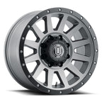 ICON Compression HD 18x9 8x170 6mm Offset 5.25in BS Titanium Wheel for offroad performance upgrades.