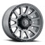 ICON Compression HD 18x9 8x170 6mm Offset 5.25in BS Titanium Wheel for offroad performance upgrades.